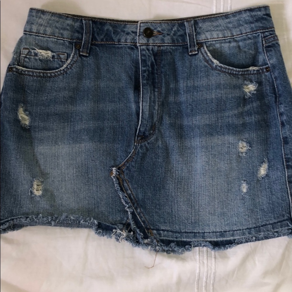 Basic Jean Skirt with subtle rips!